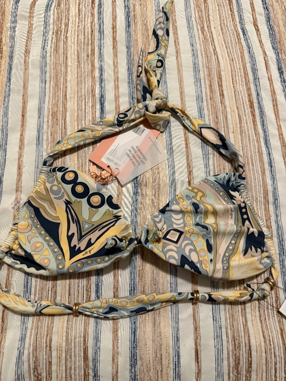 Cult Gaia Avis Bikini Top in Aloe Multi Size M